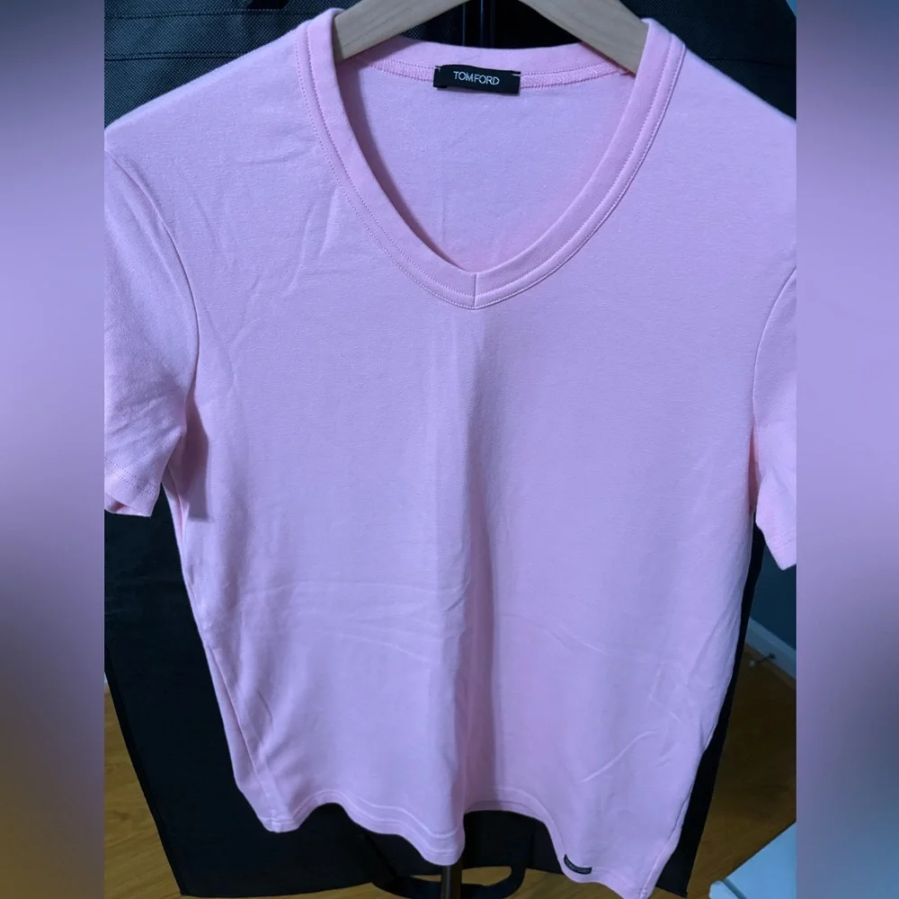Tom Ford Stretch Cotton V Neck T Shirt - Picture 1 of 3